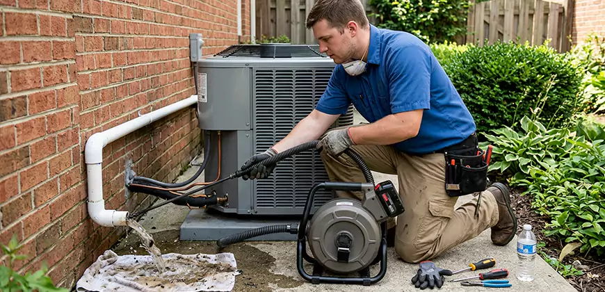 AC Unit Drain Pipe Cleaning in Bonsall