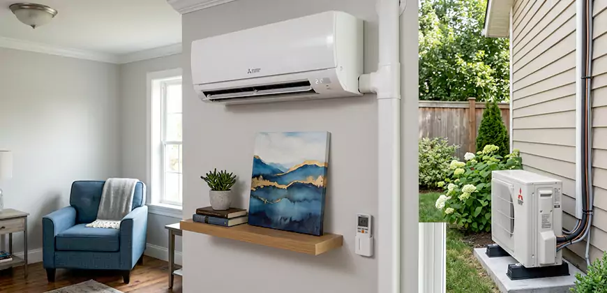 Wall Mounted Heat Pump Setup in Bonsall