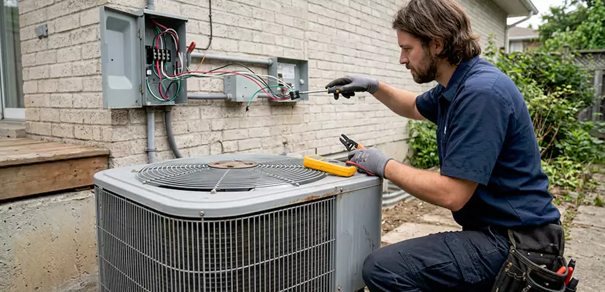 Exterior AC Unit Electrical Repair in Bonsall